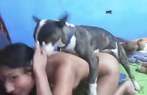 gà đen tóc được fuck bởi một con chó